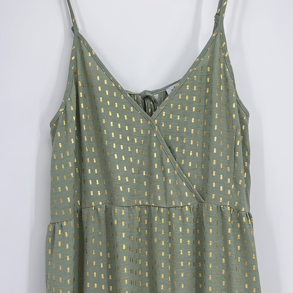 White Birch Green & Gold Tiered Maxi Dress | NWT Boutique | Size XL - Picture 4 of 10